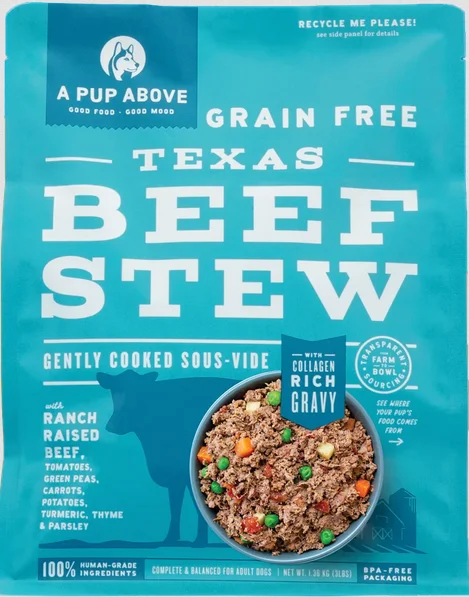 A Pup Above Frozen Gently Cooked Grain Free Texas Beef Stew Dog Food