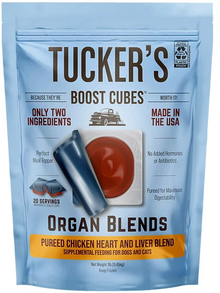 Tucker's Boost Cubes Pureed Chicken Heart & Liver Blend for Dogs and Cats