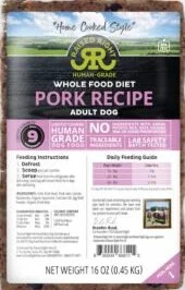 Raised Right Pets Frozen Lightly Cooked Adult Pork Recipe for Dogs - 16-oz