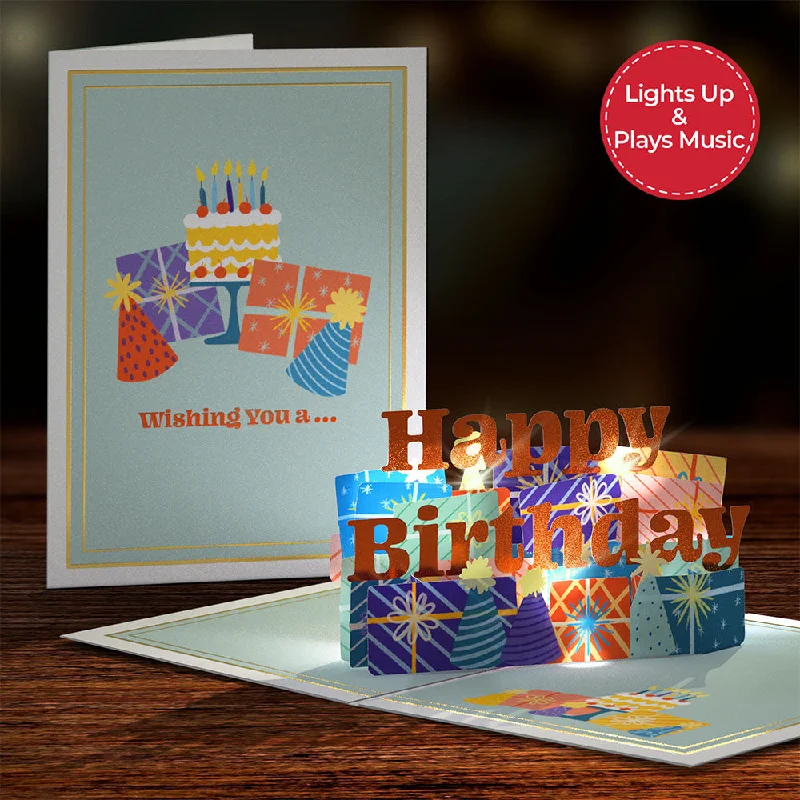 Wishing You a Happy Birthday Music and Lights Pop-Up Card