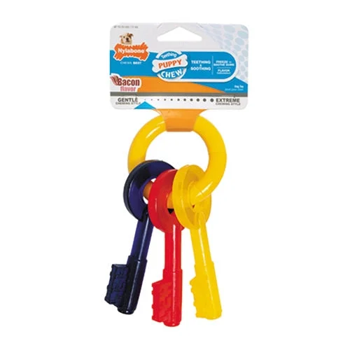 Nylabone Puppy Teething Keys Bacon XS